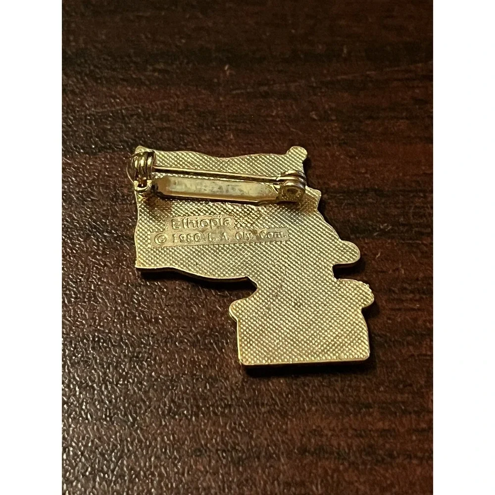 Vintage 1984 Los Angeles Olympics Coca Cola Sam Eagle‎ Ethiopia Flag Lapel Pin